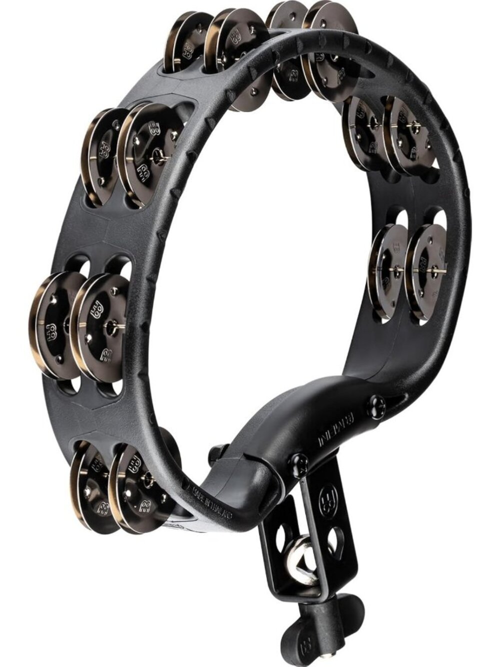 Double Row Mountable Tambourine with Stainless Steel Jingles & Guiro Surface